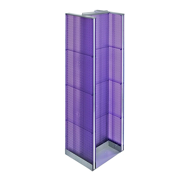 H-Unit Pegboard Floor Display on Revolving Base. Spinner Rack Stand.